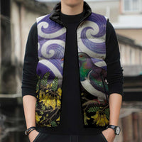 Kekeru New Zealand Matariki Sleeveless Puffer Jacket Kukupa Kowhai Maori New Year Purple Version LT14 - Polynesian Pride