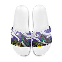 Kekeru New Zealand Matariki Slide Sandals Kukupa Kowhai Maori New Year Purple Version