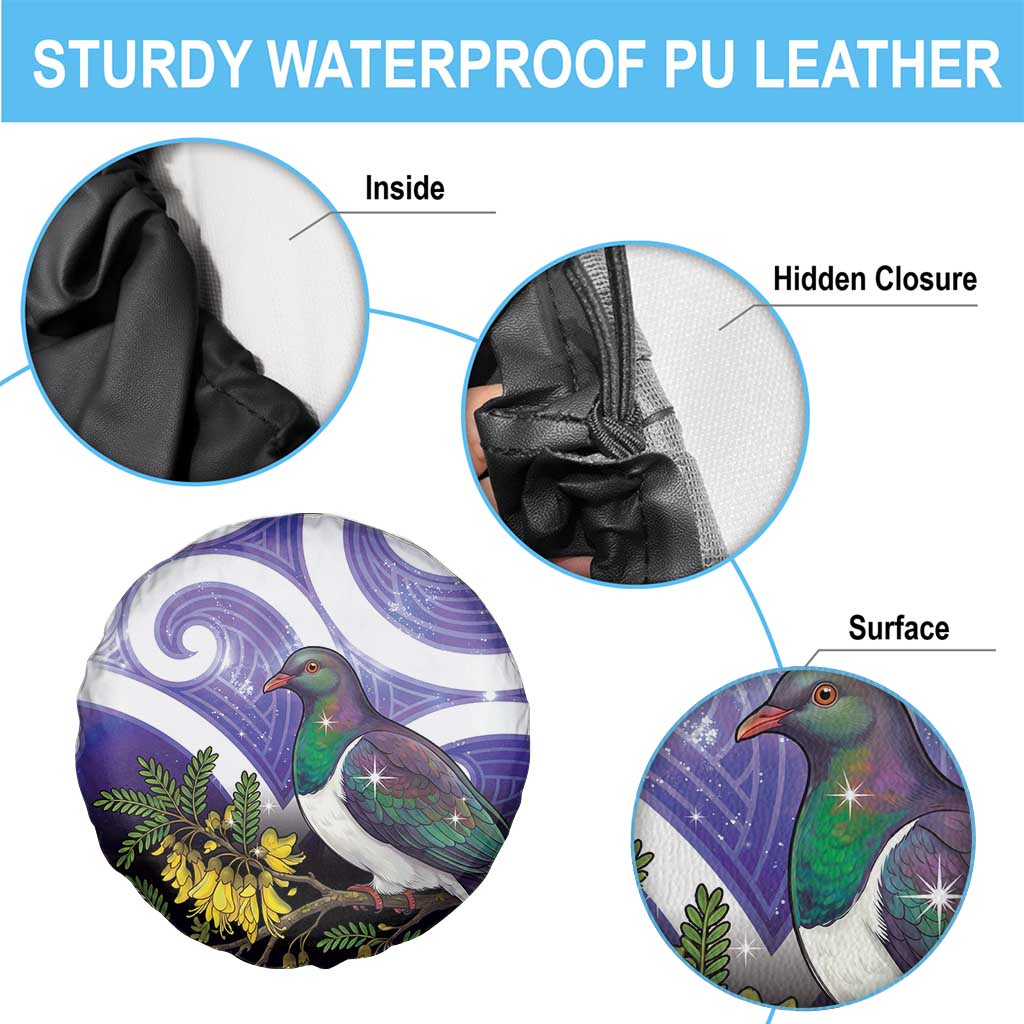 Kekeru New Zealand Matariki Spare Tire Cover Kukupa Kowhai Maori New Year Purple Version LT14 - Polynesian Pride