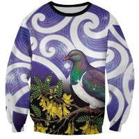 Kekeru New Zealand Matariki Sweatshirt Kukupa Kowhai Maori New Year Purple Version