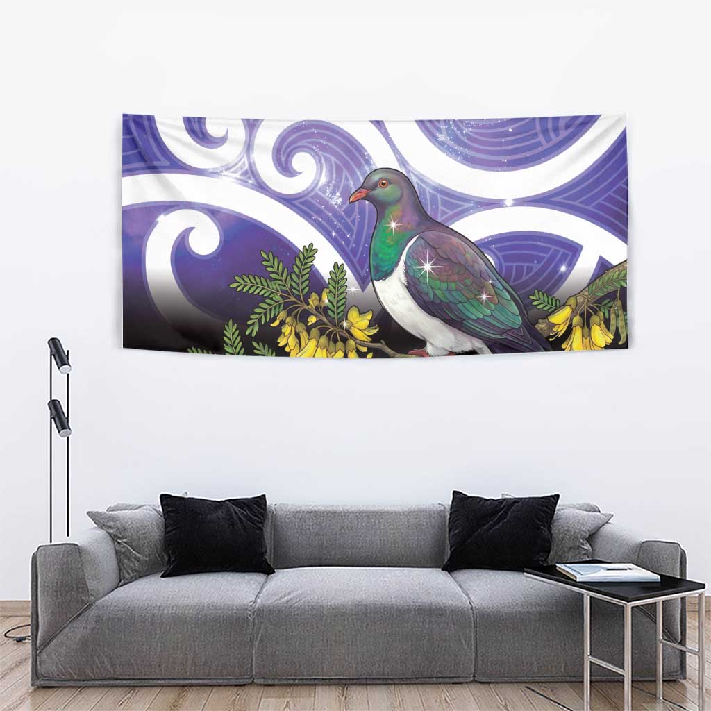 Kekeru New Zealand Matariki Tapestry Kukupa Kowhai Maori New Year Purple Version