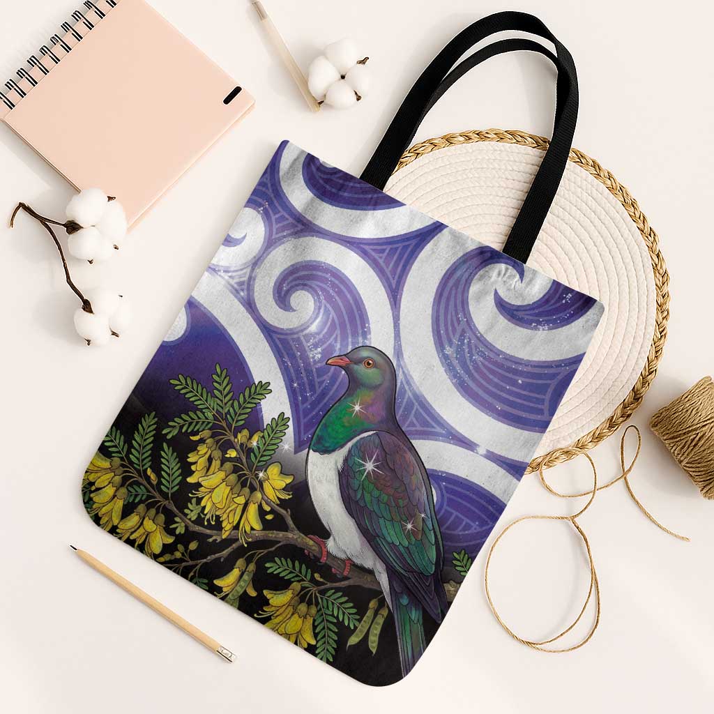 Kekeru New Zealand Matariki Tote Bag Kukupa Kowhai Maori New Year Purple Version