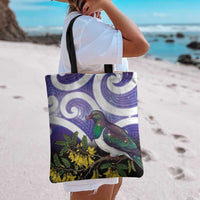 Kekeru New Zealand Matariki Tote Bag Kukupa Kowhai Maori New Year Purple Version LT14 - Polynesian Pride