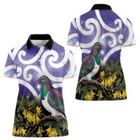 Kekeru New Zealand Matariki Women Polo Shirt Kukupa Kowhai Maori New Year Purple Version LT14 - Polynesian Pride