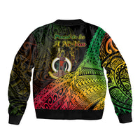 Polynesian Pride Vanuatu Sleeve Zip Bomber Jacket Proud To Be A Ni-Van LT14 - Polynesian Pride