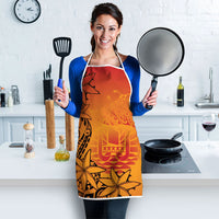 French Polynesia Manta Ray Tattoo Apron Tahiti Hahalua Tiare Maori Gradient Style