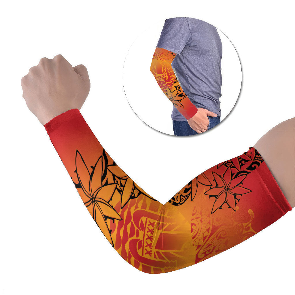 French Polynesia Manta Ray Tattoo Arm Sleeves Tahiti Hahalua Tiare Maori Gradient Style