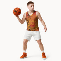 French Polynesia Manta Ray Tattoo Basketball Jersey Tahiti Hahalua Tiare Maori Gradient Style