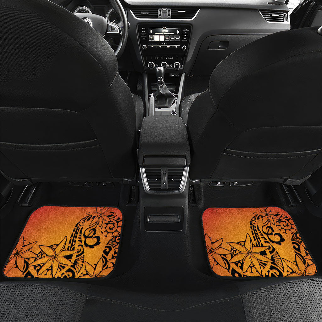 French Polynesia Manta Ray Tattoo Car Mats Tahiti Hahalua Tiare Maori Gradient Style