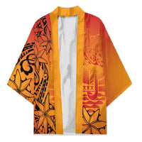 French Polynesia Manta Ray Tattoo Kimono Tahiti Hahalua Tiare Maori Gradient Style