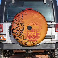 French Polynesia Manta Ray Tattoo Spare Tire Cover Tahiti Hahalua Tiare Maori Gradient Style