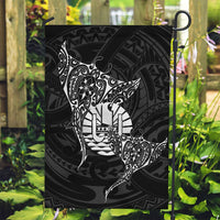 French Polynesia Manta Ray Tattoo Garden Flag Tahiti Hahalua Turtle Shark Black Color