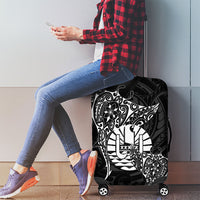 French Polynesia Manta Ray Tattoo Luggage Cover Tahiti Hahalua Turtle Shark Black Color