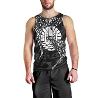 French Polynesia Manta Ray Tattoo Men Tank Top Tahiti Hahalua Turtle Shark Black Color