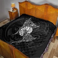 French Polynesia Manta Ray Tattoo Quilt Tahiti Hahalua Turtle Shark Black Color