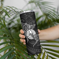 French Polynesia Manta Ray Tattoo Skinny Tumbler Tahiti Hahalua Turtle Shark Black Color LT14 - Polynesian Pride