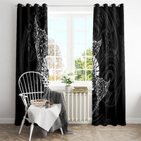 French Polynesia Manta Ray Tattoo Window Curtain Tahiti Hahalua Turtle Shark Black Color