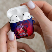 Guam Blue Marlin Fishing AirPods Case Guahan Fish Hook Tattoo