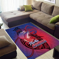 Guam Blue Marlin Fishing Area Rug Guahan Fish Hook Tattoo