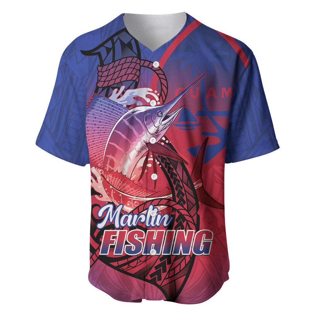 Guam Blue Marlin Fishing Baseball Jersey Guahan Fish Hook Tattoo