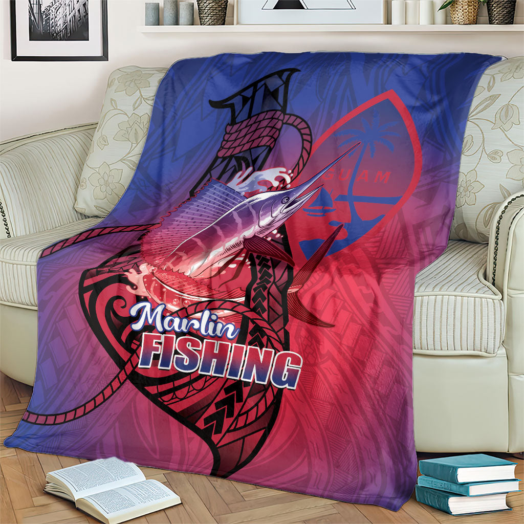 Guam Blue Marlin Fishing Blanket Guahan Fish Hook Tattoo