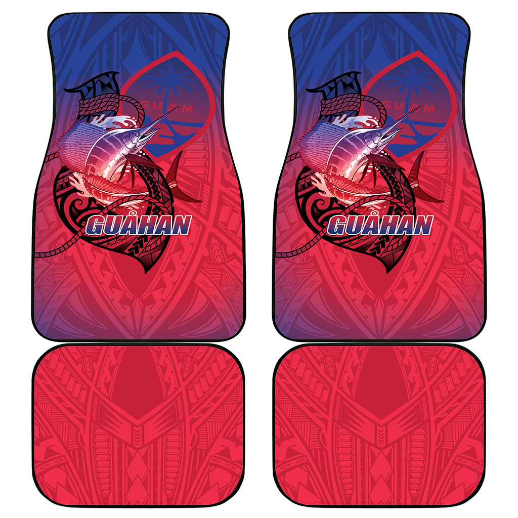 Guam Blue Marlin Fishing Car Mats Guahan Fish Hook Tattoo