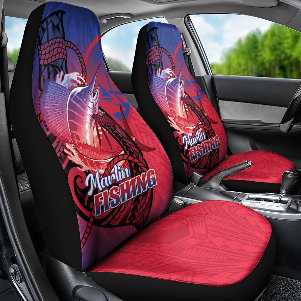 Guam Blue Marlin Fishing Car Seat Cover Guahan Fish Hook Tattoo