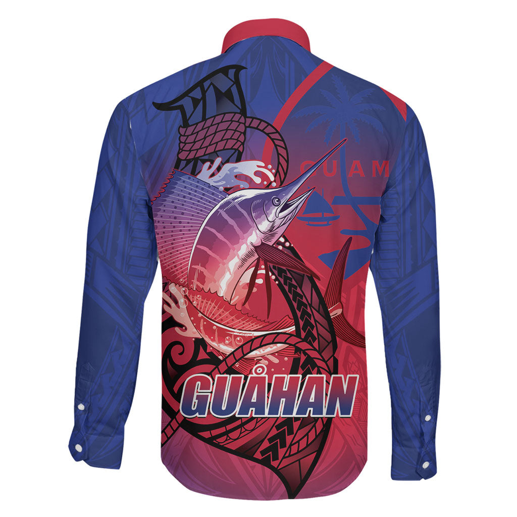 Guam Blue Marlin Fishing Family Matching Mermaid Dress and Hawaiian Shirt Guahan Fish Hook Tattoo LT14 - Polynesian Pride