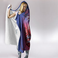 Guam Blue Marlin Fishing Hooded Blanket Guahan Fish Hook Tattoo
