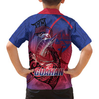 Guam Blue Marlin Fishing Kid Hawaiian Shirt Guahan Fish Hook Tattoo