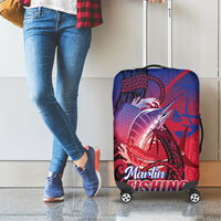 Guam Blue Marlin Fishing Luggage Cover Guahan Fish Hook Tattoo