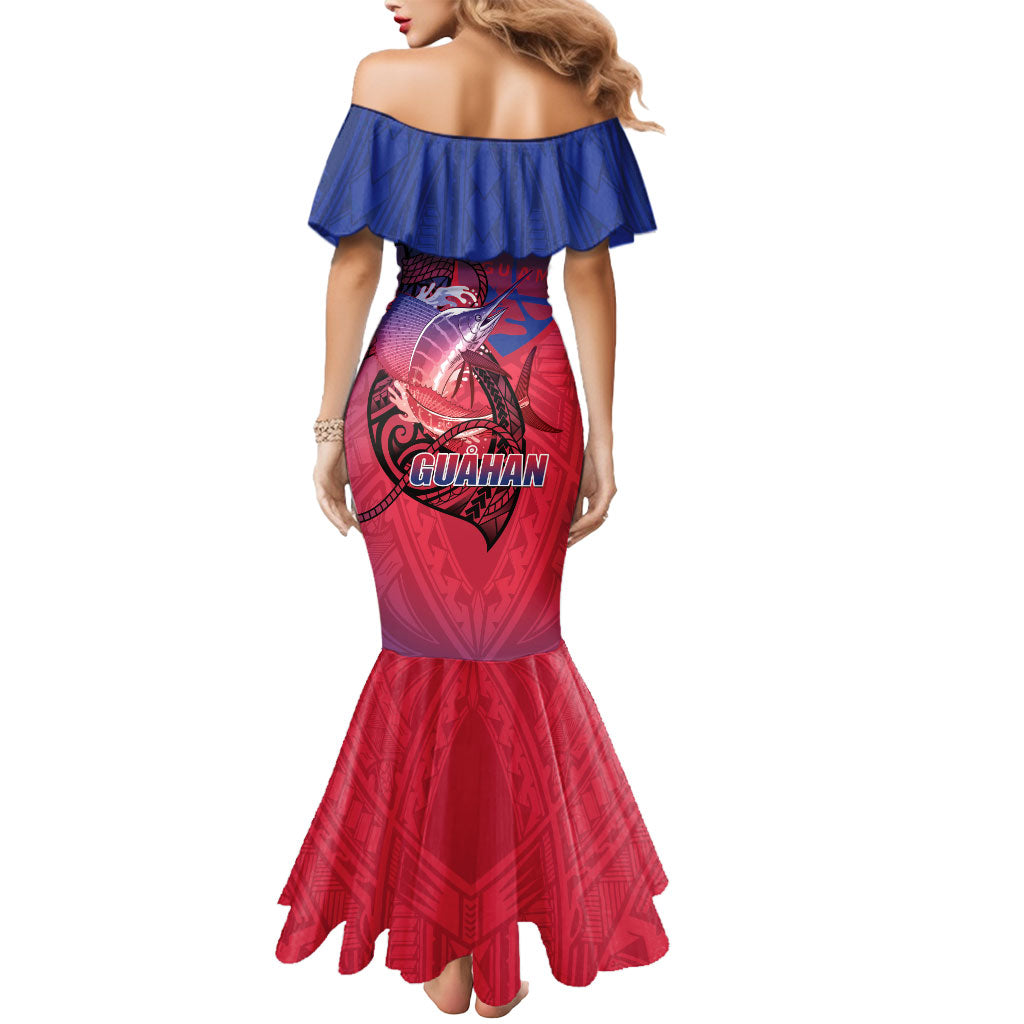 Guam Blue Marlin Fishing Mermaid Dress Guahan Fish Hook Tattoo