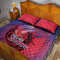 Guam Blue Marlin Fishing Quilt Bed Set Guahan Fish Hook Tattoo