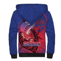 Guam Blue Marlin Fishing Sherpa Hoodie Guahan Fish Hook Tattoo