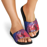 Guam Blue Marlin Fishing Slide Sandals Guahan Fish Hook Tattoo