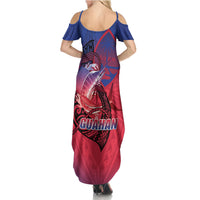 Guam Blue Marlin Fishing Summer Maxi Dress Guahan Fish Hook Tattoo