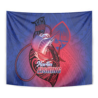 Guam Blue Marlin Fishing Tapestry Guahan Fish Hook Tattoo