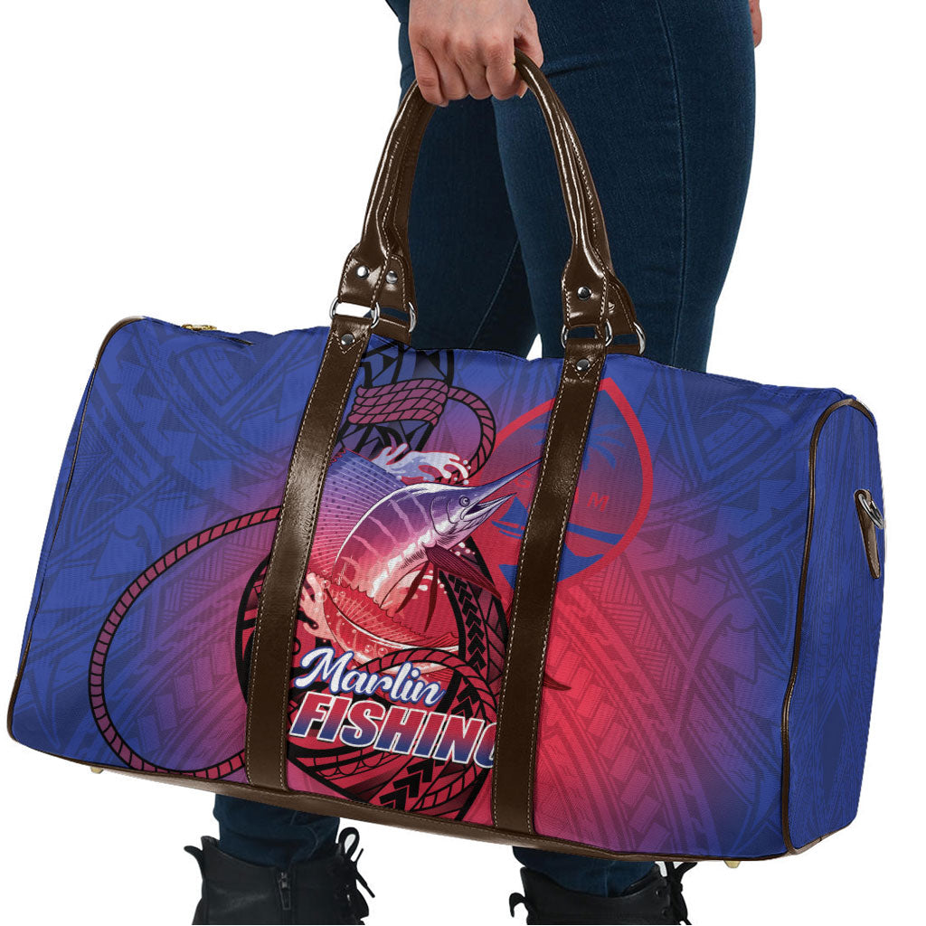 Guam Blue Marlin Fishing Travel Bag Guahan Fish Hook Tattoo