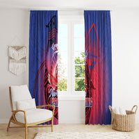 Guam Blue Marlin Fishing Window Curtain Guahan Fish Hook Tattoo