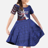 Personalized Hawaii Statehood Day Family Matching Long Sleeve Bodycon Dress and Hawaiian Shirt 66th Anniversary LT14 Daughter's Dress Blue - Polynesian Pride