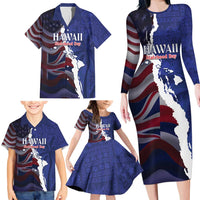 Personalized Hawaii Statehood Day Family Matching Long Sleeve Bodycon Dress and Hawaiian Shirt 66th Anniversary LT14 - Polynesian Pride