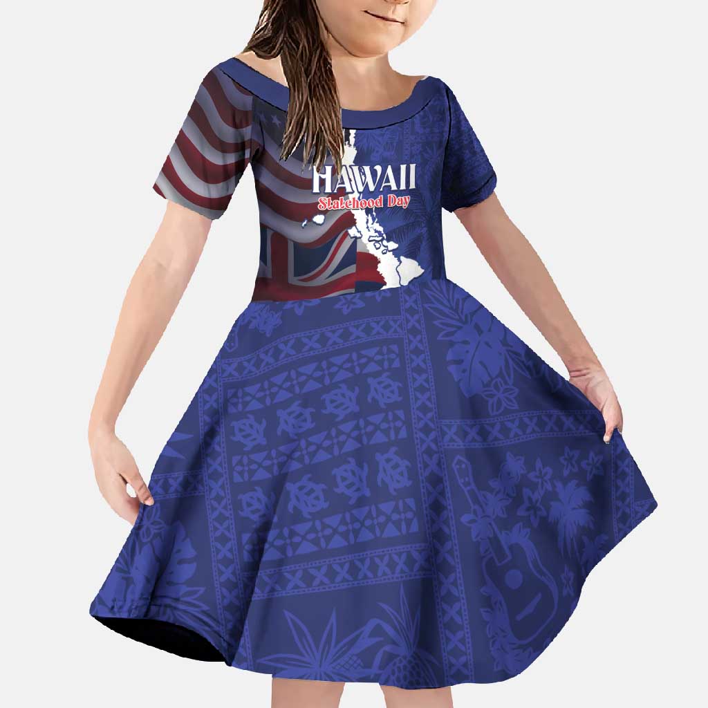 Personalized Hawaii Statehood Day Family Matching Summer Maxi Dress and Hawaiian Shirt 66th Anniversary - Polynesian Pride