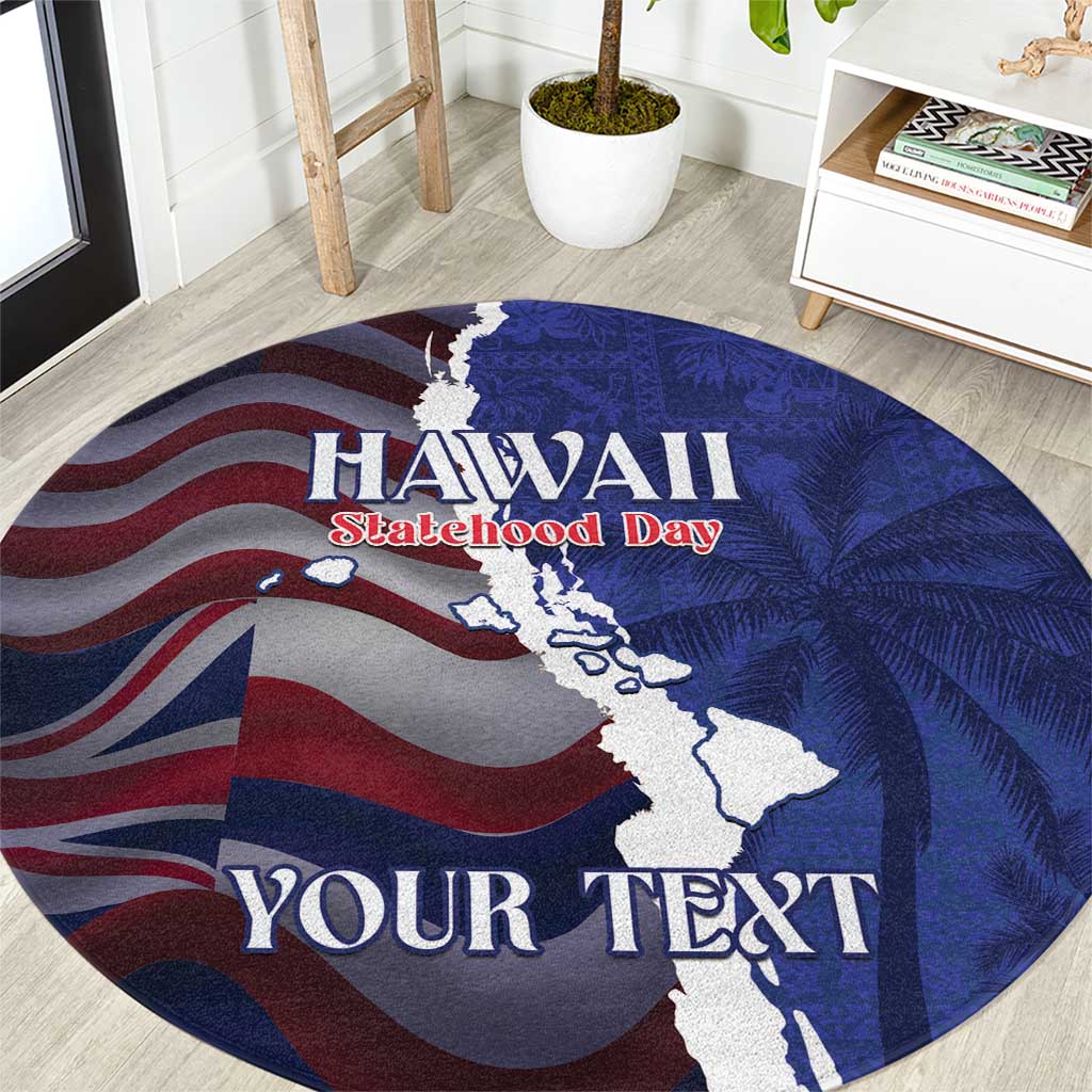 Personalized Hawaii Statehood Day Round Carpet 66th Anniversary - Polynesian Pride