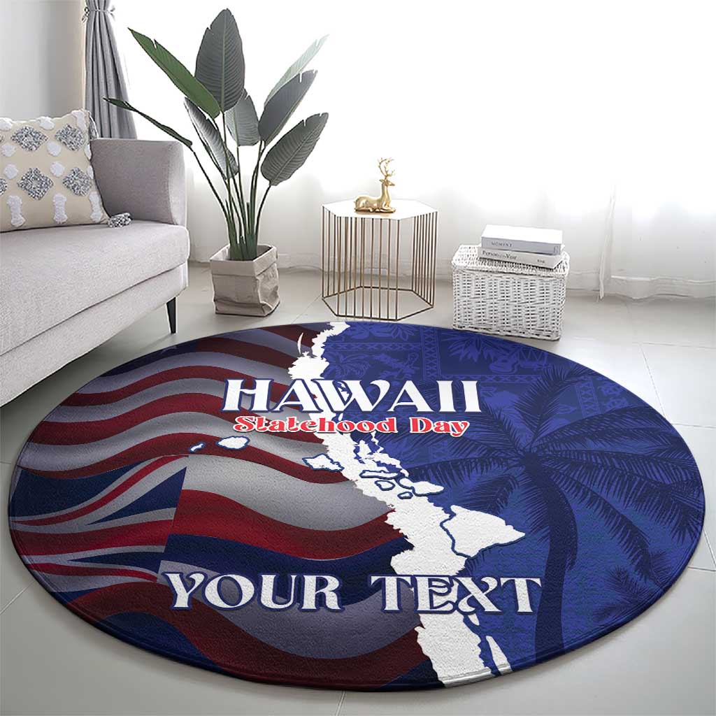 Personalized Hawaii Statehood Day Round Carpet 66th Anniversary - Polynesian Pride