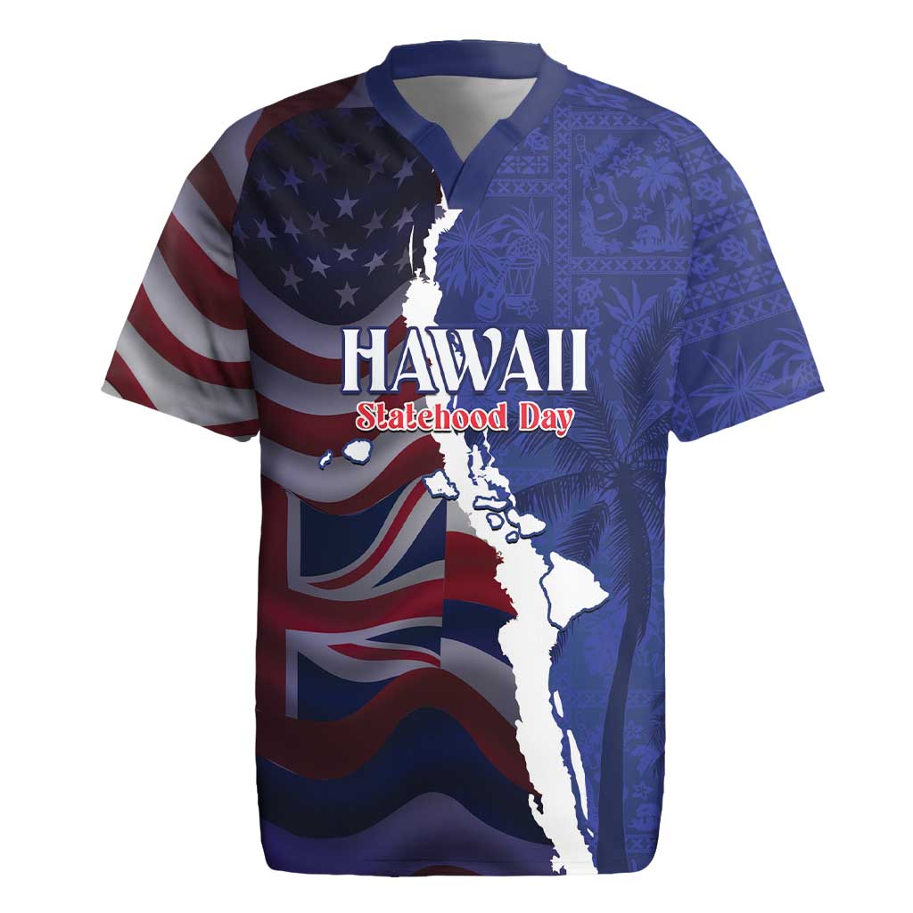 Personalized Hawaii Statehood Day Rugby Jersey 66th Anniversary - Polynesian Pride