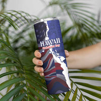 Personalized Hawaii Statehood Day Skinny Tumbler 66th Anniversary - Polynesian Pride
