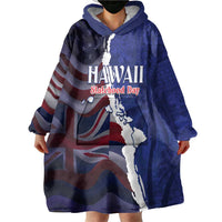 Personalized Hawaii Statehood Day Wearable Blanket Hoodie 66th Anniversary - Polynesian Pride