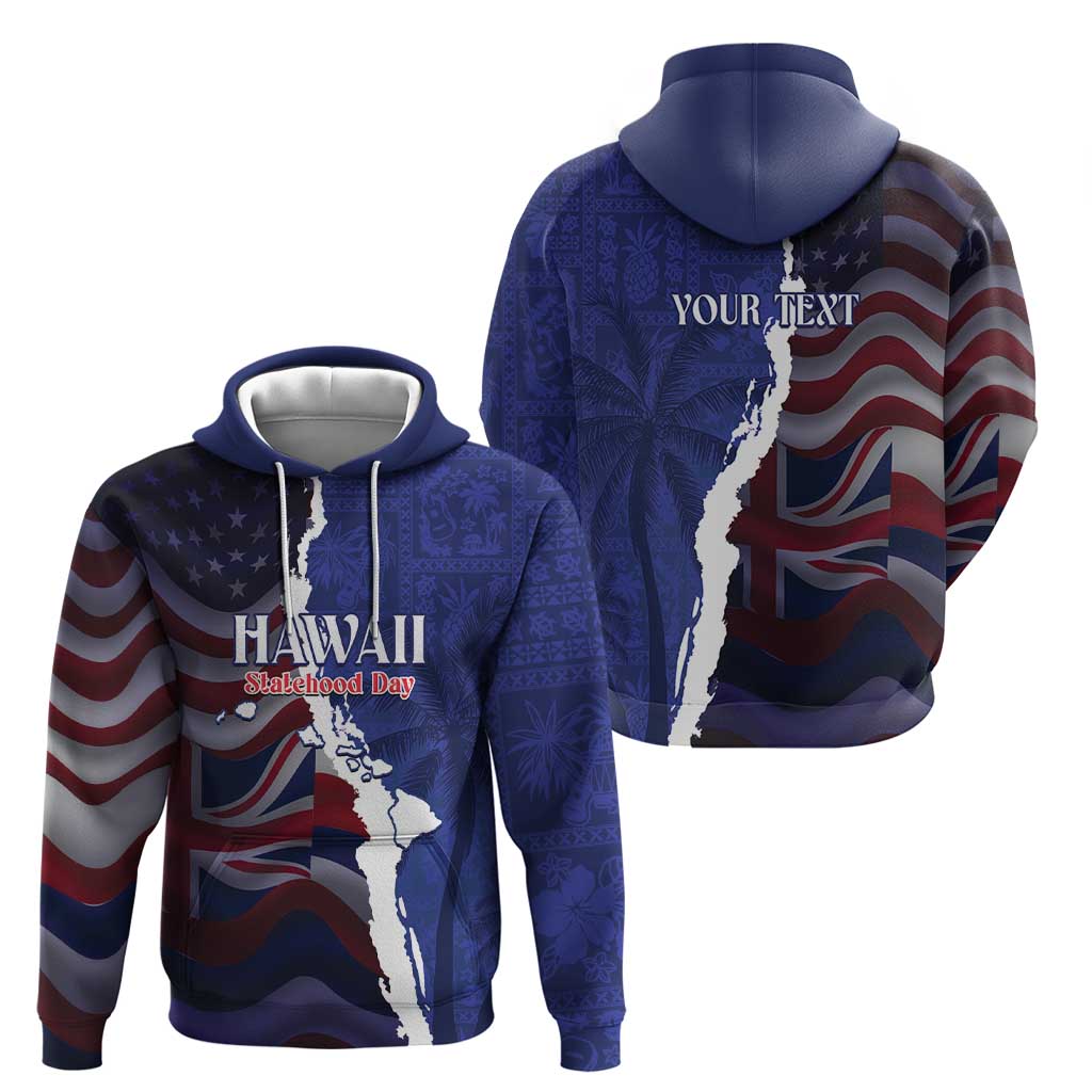 Personalized Hawaii Statehood Day Zip Hoodie 66th Anniversary - Polynesian Pride
