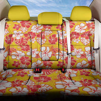Yellow Hawaii Hibiscus Back Car Seat Cover Tropical Flowers Seamless Pattern LT14 One Size Yellow - Polynesian Pride