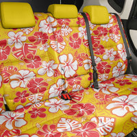 Yellow Hawaii Hibiscus Back Car Seat Cover Tropical Flowers Seamless Pattern LT14 - Polynesian Pride